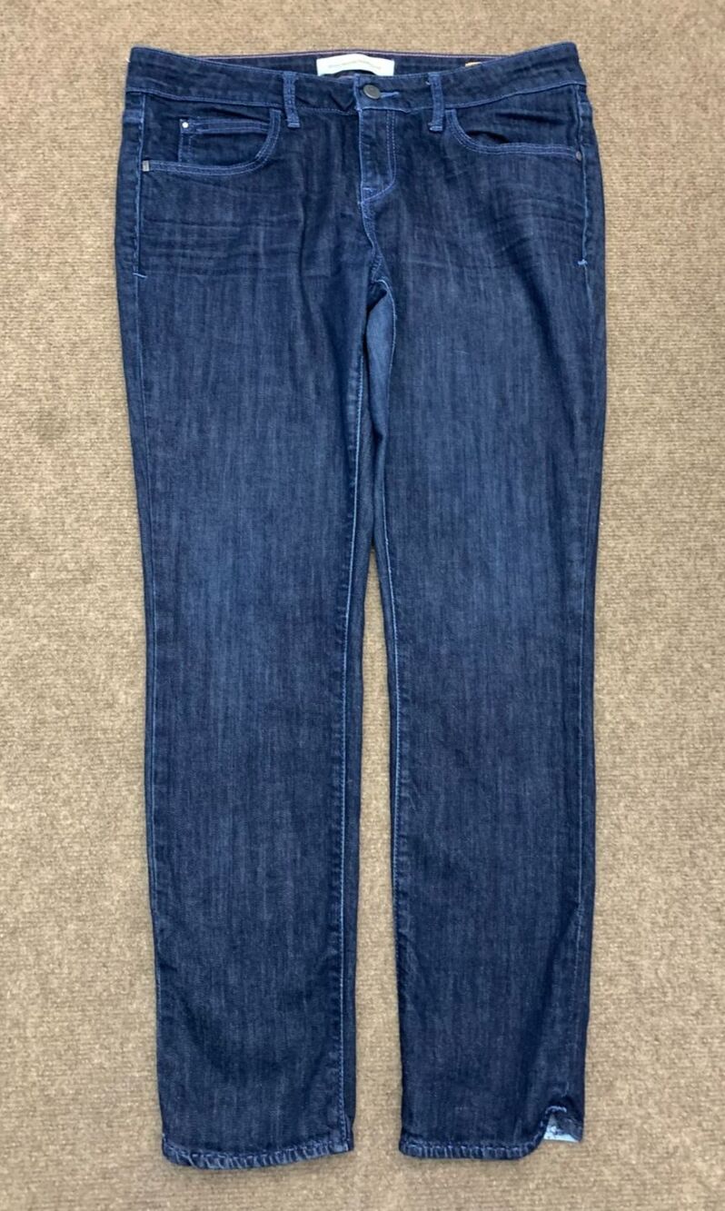 Anthropologie Pilcro Jeans Womens 29 Mid-Rise Split-Hem Crop Ankle Dark Denim